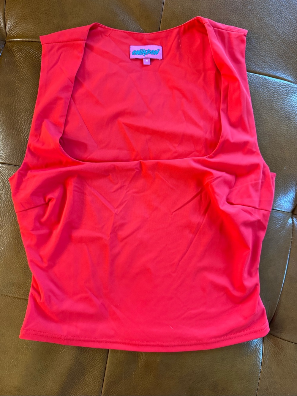 Bright Red Sleeveless Tank Top